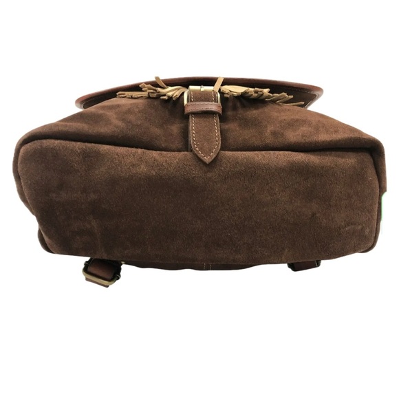 New Huntley Equestrian Suede Leather Cowhide Designer Shoulder Backpack - Picture 4 of 8